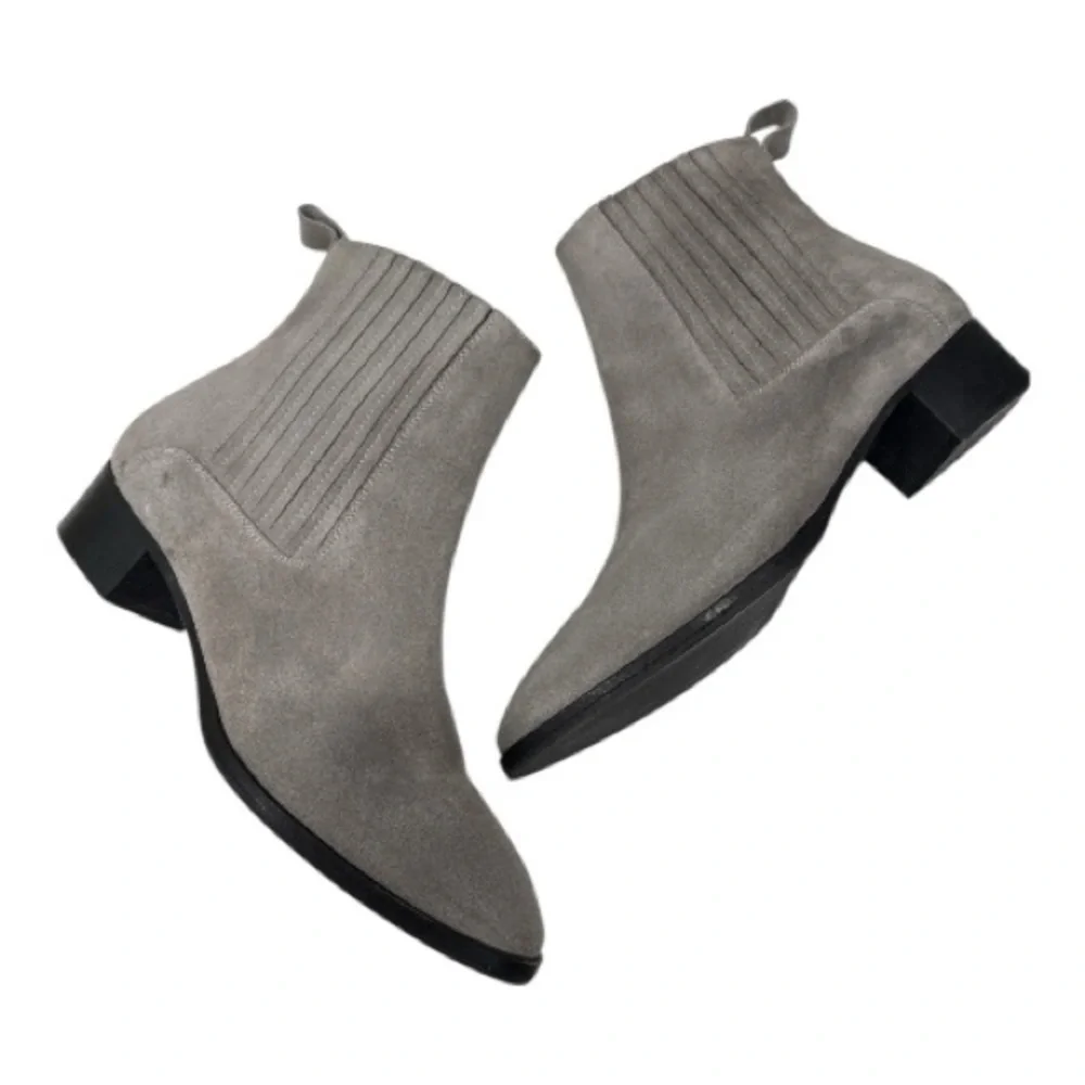 ATELIER MERCADAL Suede Gray Ankle Boots Chelsea boots size 38.5